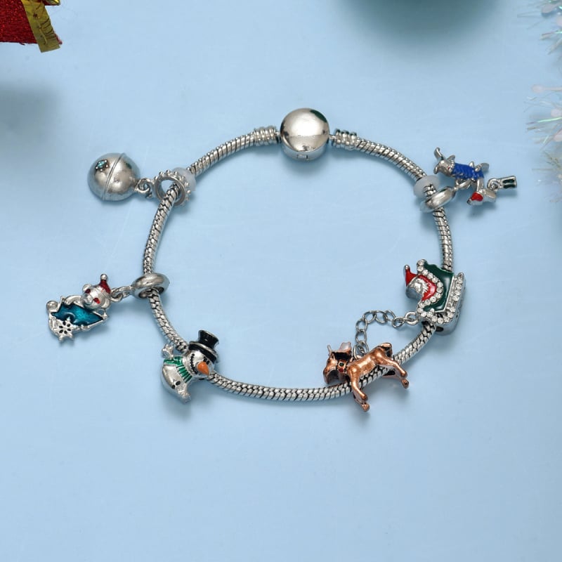 Unisex karikatuur Santa kellukese käsikoriste komplekt – tsinka sulam, õli tilkumise viimistlus, INS stiil