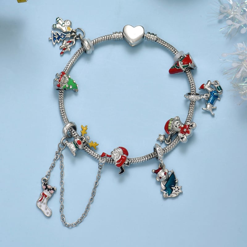 Unisex karikatuur Santa kellukese käsikoriste komplekt – tsinka sulam, õli tilkumise viimistlus, INS stiil