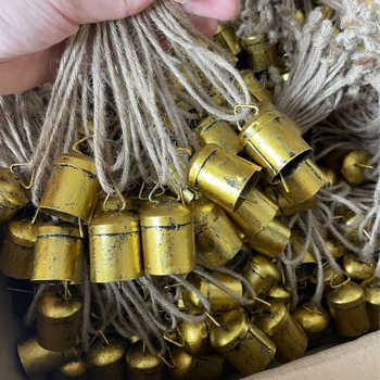 Звънче от Tin метал със конопено въже, декоративно антично стилово