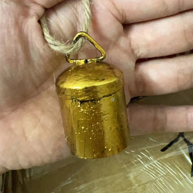 Звънче от Tin метал със конопено въже, декоративно антично стилово