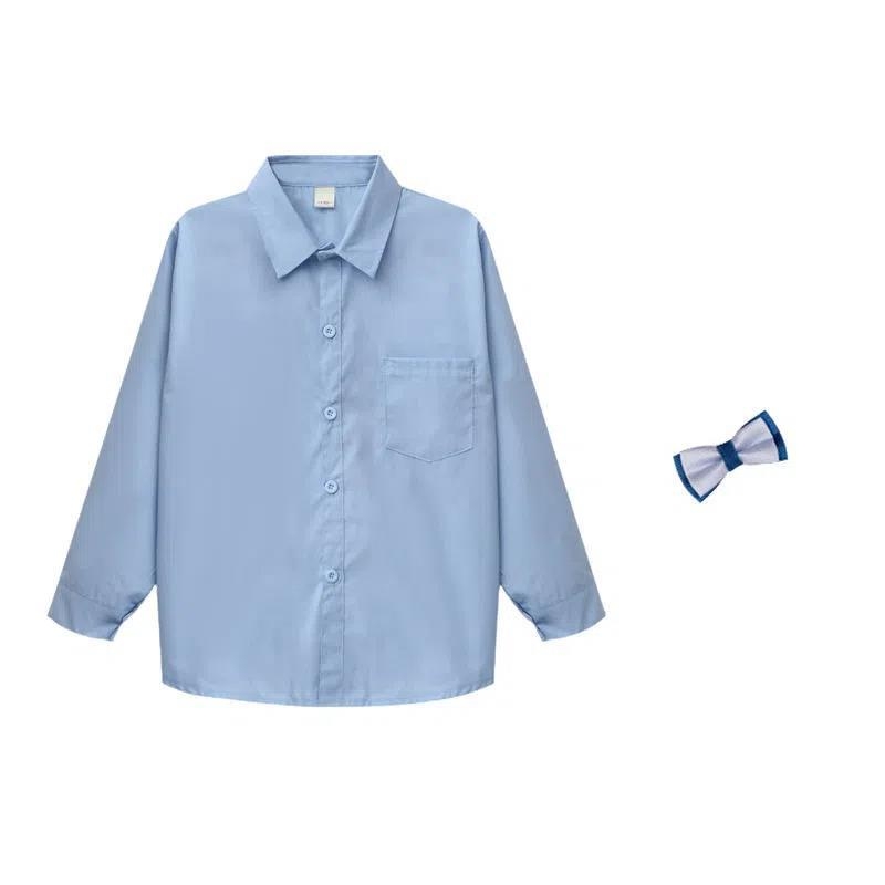 Detská košeľa pre chlapcov s dlhými rukávmi, golier rever, bavlna 35%