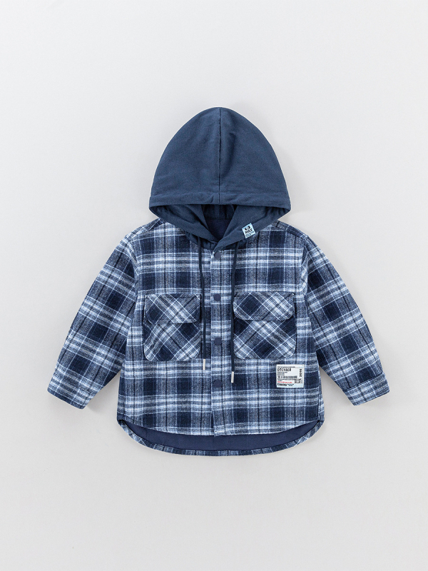 Детска зимна риза с дълги ръкави, корейски стил, флисово вътрешно, памучен бленд 35% съдържание, за деца 3–8 години, кръгло деколте