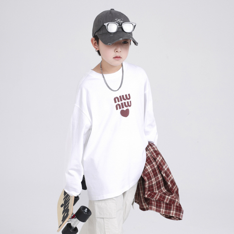 Koreai stílusú gyerekeknek készült kockás hosszú ujjú ing, tavasz–őszre