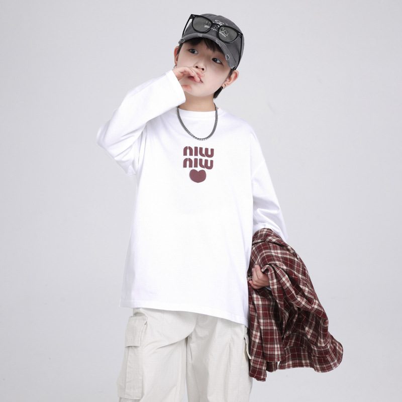 Koreai stílusú gyerekeknek készült kockás hosszú ujjú ing, tavasz–őszre