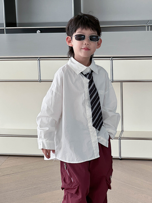 Fiú gyereking, K-stílus, reveres gallér, hosszú ujjú, 8+ éveseknek