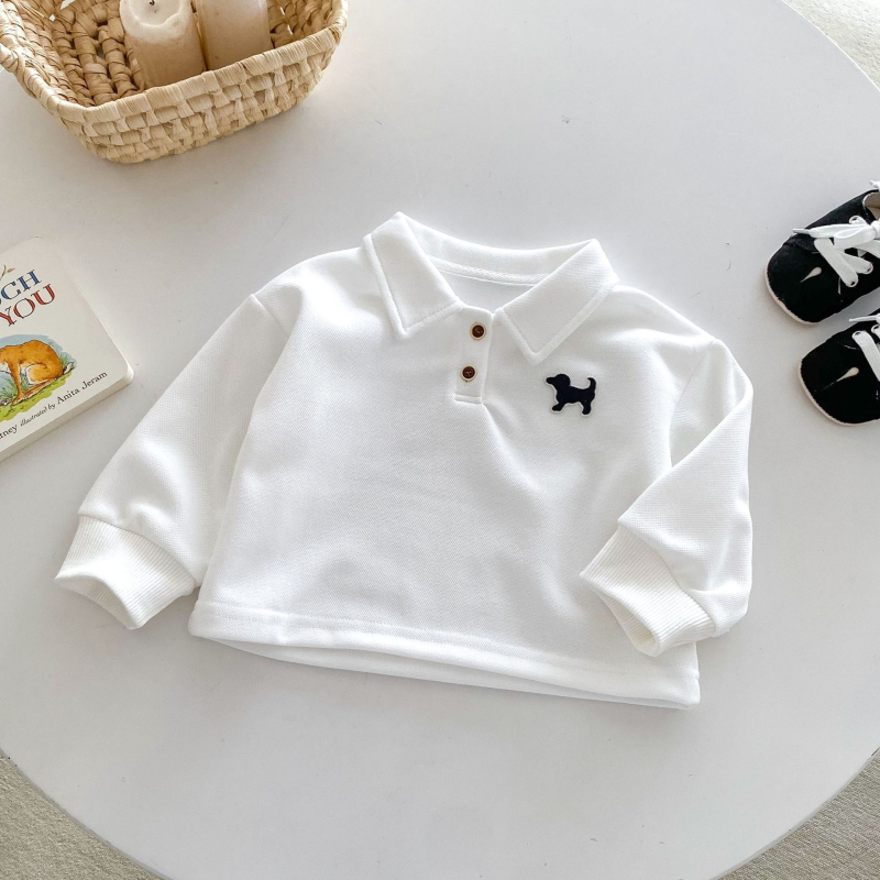 Unisex dječja polo majica, prugasta, dugi rukav, polo ovratnik, korejski stil, pamuk, mekana tekstura, za uzrast 3-8 godina, proljeće i jesen