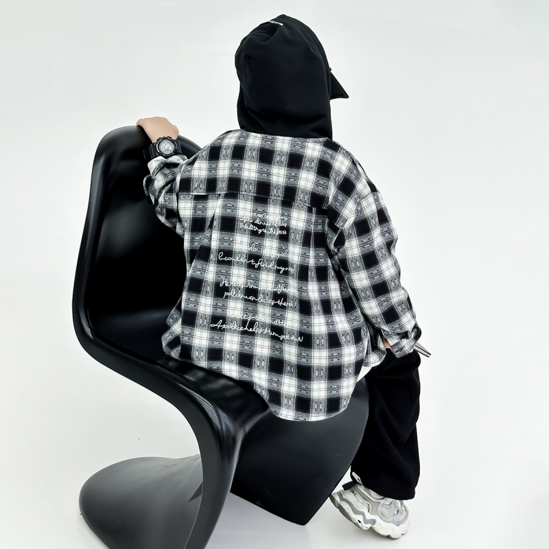 Dječja karirana košulja-jakna, korejski stil, ovratnik tip Lapel, 80% pamuk, jesen 2025