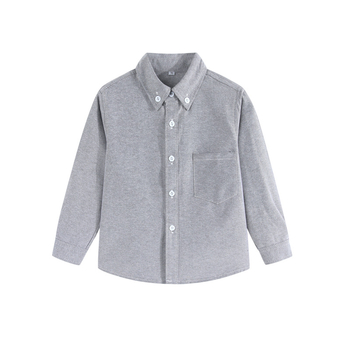 Dječja košulja s dugačkim rukavima u stilu Oxford, brushed pamuk, unisex, za djecu 3–8 godina, jednofarbni uzorak, ovratnik tip Lapel, pogodna za zimu, proljeće i jesen