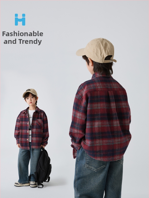 Poiste korea stiilis ruuduline pikkade varrukatega särk, 100% puuvill, pehme viimistlus.