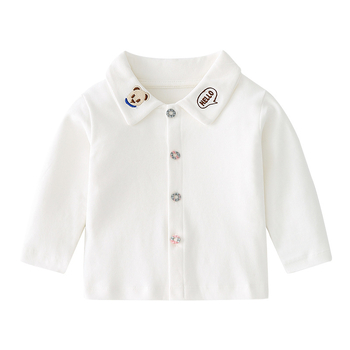 Детска памучна плетена риза, унисекс, дълъг ръкав, 100% памук, А категория, за всички сезони