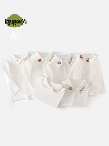 Unisex laste polo särk pikade varrukatega ja lapel-kaelusega, 100% puuvillane; sobib kevadeks, sügiseks ja talveks; mustrid: loomad, multikad, tähed, lilled