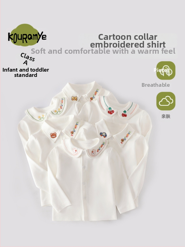 Unisex laste polo särk pikade varrukatega ja lapel-kaelusega, 100% puuvillane; sobib kevadeks, sügiseks ja talveks; mustrid: loomad, multikad, tähed, lilled