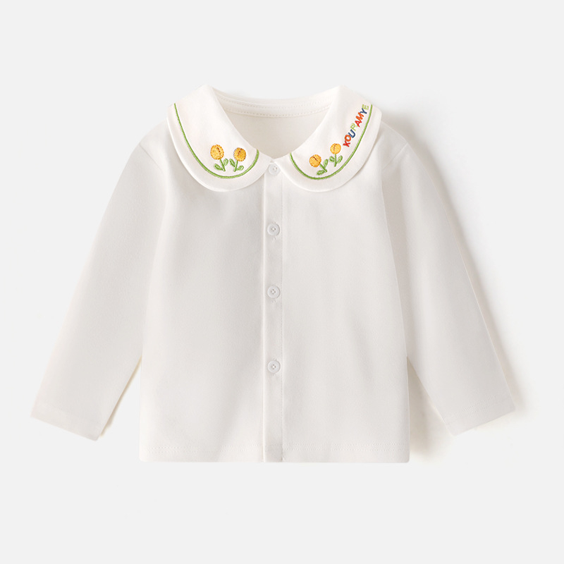 Unisex laste polo särk pikade varrukatega ja lapel-kaelusega, 100% puuvillane; sobib kevadeks, sügiseks ja talveks; mustrid: loomad, multikad, tähed, lilled