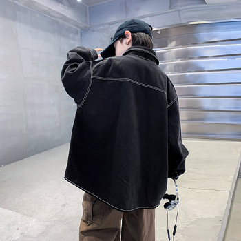 Jachetă pentru copii în stil coreean, cu guler rever, exterior din bumbac 100% și căptușeală din bumbac