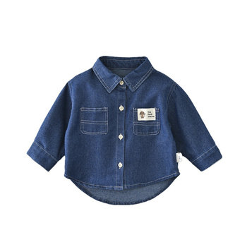 Vaikų džinsinė striukė, Korėjietiško stiliaus, ilgomis rankovėmis, 60% medvilnė, amžius 1–3 metai, ruduo 2024