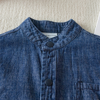 Детска памучна риза със ла-пел яка, дълги ръкави, унисекс, корейски стил, есен 2025