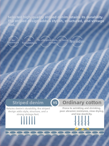 Vaikų dryžuota medvilninė palaidinė su lapeli kaklu, ilgomis rankovėmis, kasdieniam stiliui, 68% medvilnė, nuo 8 metų, ruduo 2025