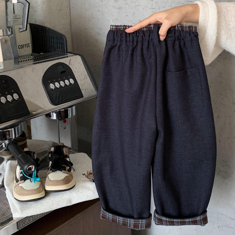 Dječje fleec hlače u korejskom stilu, zima; 80% poliester, 18% rayon, 2% spandex; mekana obrada; niski struk; gumica za pojas