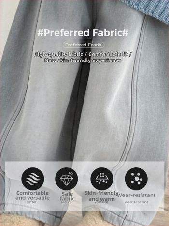 Laste talvised puuvillased džinsid, paksendatud, keskmise talje elastne vöö, 3–8 aastat