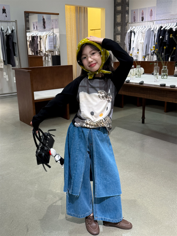 Laste püksid - Korea versioon, casual (85% puuvill, elastne vöö, pikad püksid, sügis)