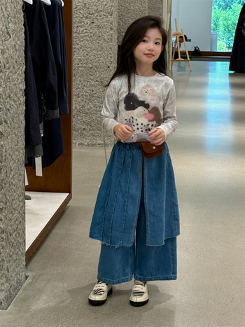 Laste püksid - Korea versioon, casual (85% puuvill, elastne vöö, pikad püksid, sügis)