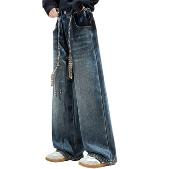 Laste fleecest laiad püksid tüdrukutele, talvel, puuvillaseguga (80% puuvill), keskmise talje kõrgusega, elastne vöö