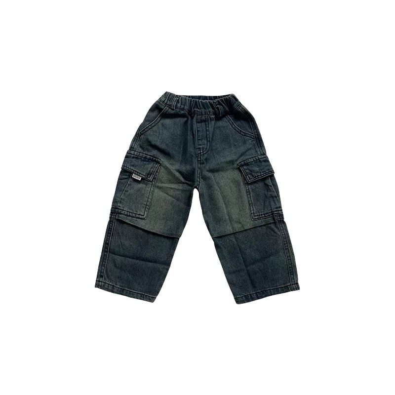 Dječje traperice, korejski stil, pamuk denim 75%, ravni kroj, za djecu 3–8 godina