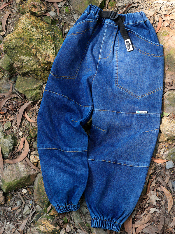 Laste džinsi stiilis püksid fleece-vooderduse, talvine 2025, keskel vöökoht, 76% puuvill, pehme puudutus