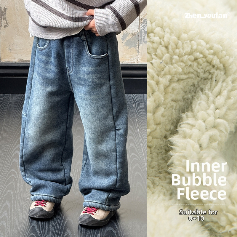 Laste talvised džinsid poistele – Twill denim, keskmise talje elastne vöö, 88,5% puuvill / 8,2% polüester / 3,3% elastaan