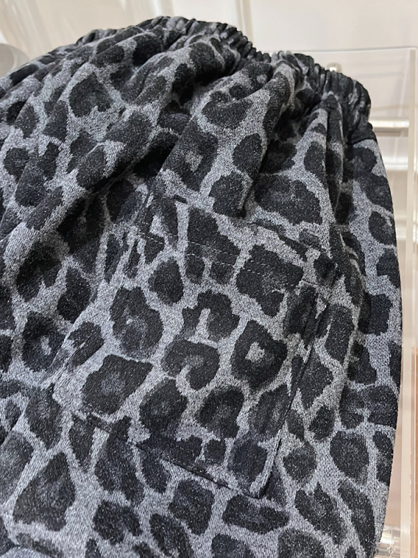 Dječje lantern hlače za djevojčice s leopard uzorkom, fleece podstava i debeli materijal, pamuk, elastični pojas u srednjem struku, pogodne za jesen i zimu