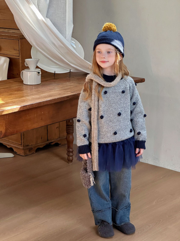Dječje traperice za djevojčice u korejskom stilu, s fleece podstavom i prošivenim rubovima, 100% pamuk denim, zimska kolekcija 2025