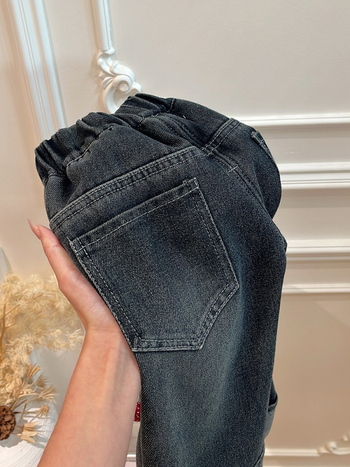 Bērnu džinsi ar flīzu oderi, korejiska stila, vidējā josta, rudens-ziemas, meitenēm vecumā 3–8 gadi