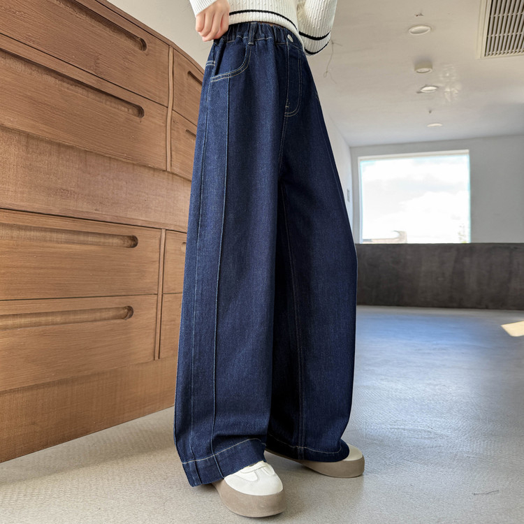 Djevojčice traperice, casual stil, 85% pamuk, elastični pojas, jesen 2025