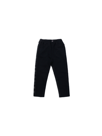 Dječje unisex hlače u korejskom stilu, uski kroj, s unutarnjim flisom, srednji pojas, debeo twill bambus-stretch materijal s baršunastom podstavom; sastav: 79% viskoza, 17% brokat pamuk, 4% spandeks