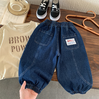 Bērnu džinsa bikses, rudens 2025, jauns modelis, ārkārtīgi mīkstas un vieglas, ikdienas stila zēniem.