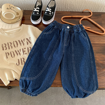 Bērnu džinsa bikses, rudens 2025, jauns modelis, ārkārtīgi mīkstas un vieglas, ikdienas stila zēniem.