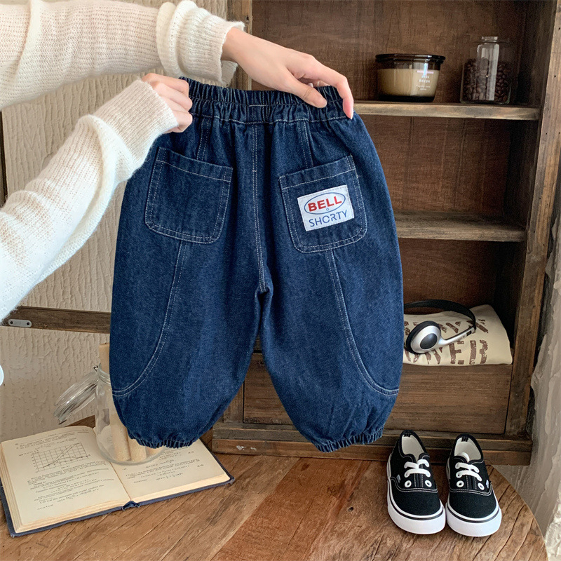 Детски дънкови панталони, есен 2025, нов модел, супер меки и леки деним, ежедневен стил.
