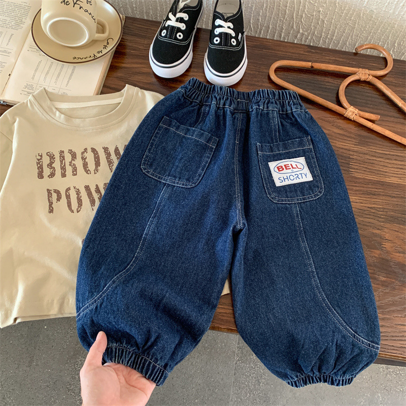 Bērnu džinsa bikses, rudens 2025, jauns modelis, ārkārtīgi mīkstas un vieglas, ikdienas stila zēniem.