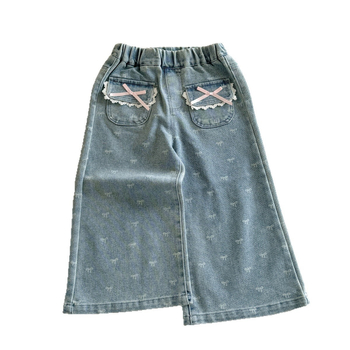 Детски момичешки дънкови панталони с разширени крачоли, 90% памук, средно висока талия, за деца 3–8 години, есен