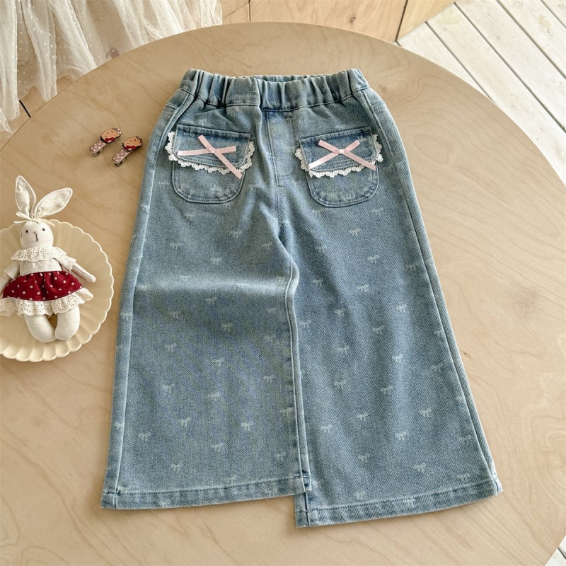 Детски момичешки дънкови панталони с разширени крачоли, 90% памук, средно висока талия, за деца 3–8 години, есен