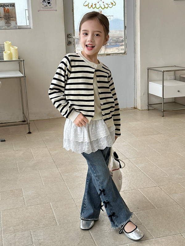 Дънки за момичета, casual деним от памук, средно повдигната талия, мека обработка, 50,9% памук, шарки: едноцветни, карикатури, букви