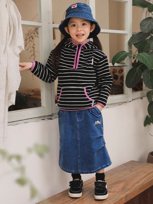 Mergaitėms skirta medvilninė A linijos sijonas, kasdienio stiliaus, 3-8 metų