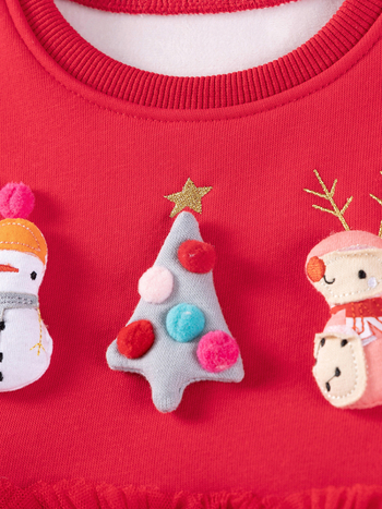 Little Maven Rochie din bumbac pentru copii, toamnă, stil prințesă, model desen animat, mâneci lungi, căptușeală poliester