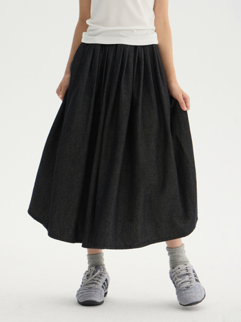 Mergaitėms džinsų sijonas - aukštas juosmuo, A linija, 70% medvilnė, minkštintas audinys, ruduo 2025