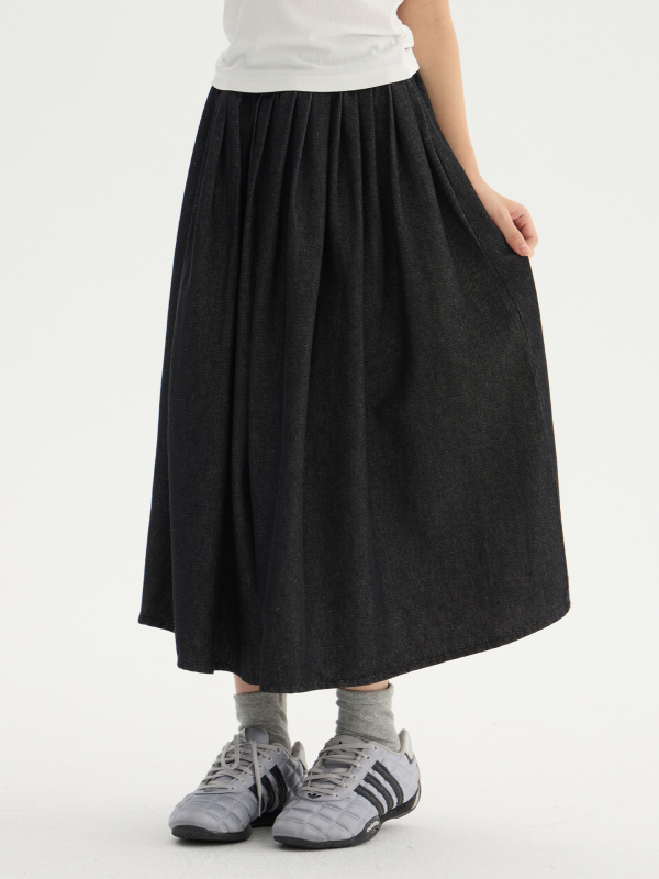 Mergaitėms džinsų sijonas - aukštas juosmuo, A linija, 70% medvilnė, minkštintas audinys, ruduo 2025