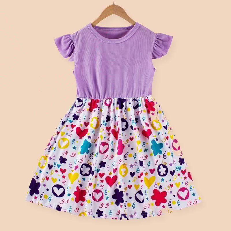 Детска лятна рокля за момичета, без ръкави, сладък стил, плат milk silk, А-линия рокля с карикатурен принт, за деца 1–3 години