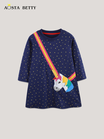 Lányoknak szóló ruha hímzett virágokkal, kötött pamutból, 100% pamut bélés, hosszú ujjú, hercegnő-stílusú mintával