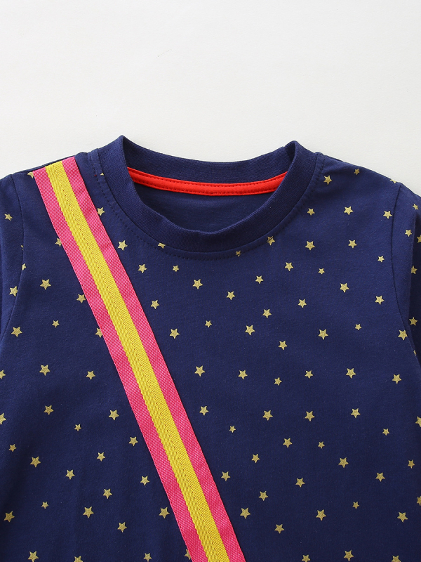 Lányoknak szóló ruha hímzett virágokkal, kötött pamutból, 100% pamut bélés, hosszú ujjú, hercegnő-stílusú mintával