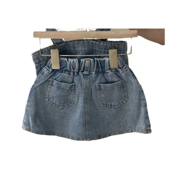 Koreai stílusú gyerekeknek készült szoknyás garnitúra, két részes denim készlet, 3–8 éveseknek