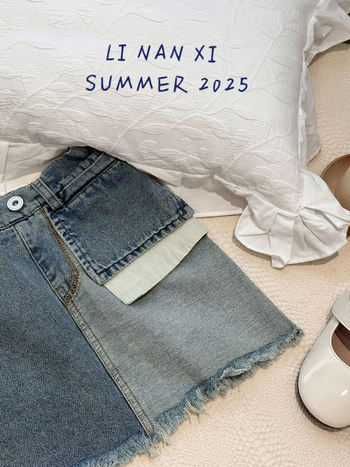 Mergaitėms džinsinės A linijos sijonas, Korejos versija, vientisas raštas, 85% medvilnė, 10% poliesteris, 5% viskozė